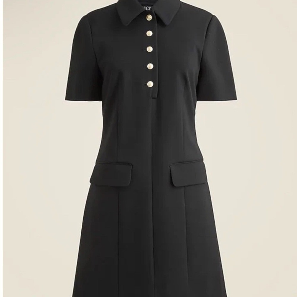 J.Crew Parc Dress 12T Black Carreman‎ French Italian Four Seasons Stretch Flare - Picture 6 of 9